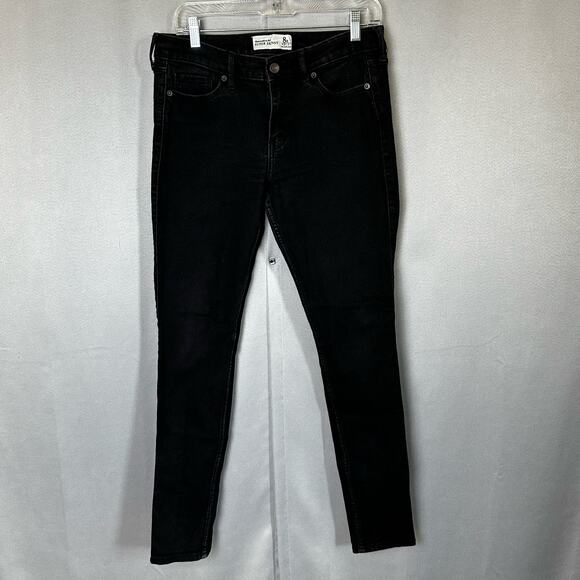 Womens Abercrombie & Fitch Black Denim Jeans Stretch Super Skinny Sz 8R 29 X 31 - Picture 1 of 6